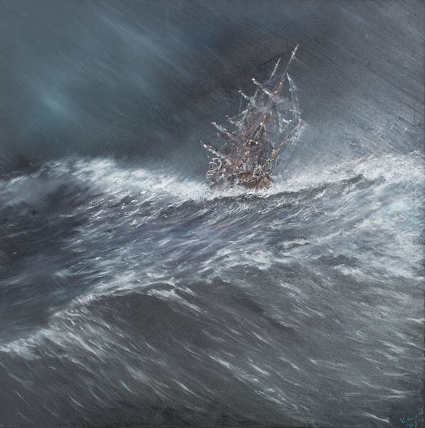 Canvas Print Beagle in a storm off Cape Horn  Dec.24th1832, 2014,