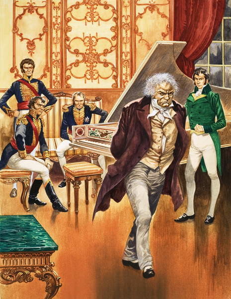 Fine Art Print Beethoven storms out of the music room