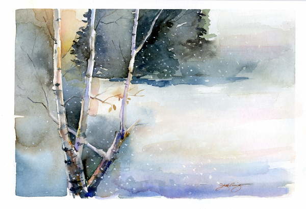 Canvas Print Birch in Winter, 2015,