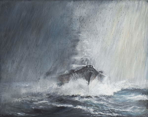 Fine Art Print Bismarck 'through curtains of Rain Sleet & Snow