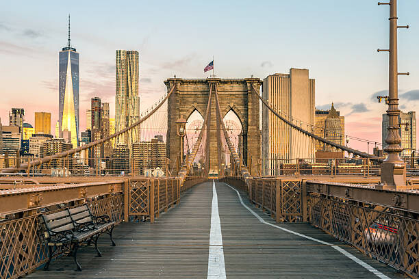 Art Photography Brooklyn Bridge and Lower Manhattan at