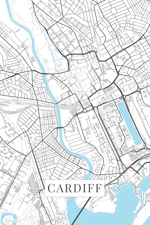 Map Cardiff white