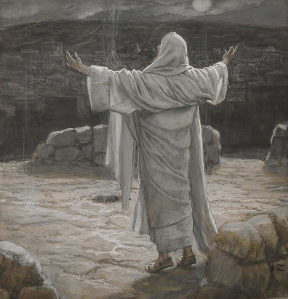 Wallpaper Mural Christ Retreats to the Mountain at Night