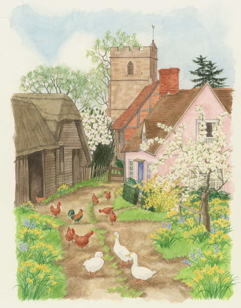 Fine Art Print Church and Farm Track, 1998