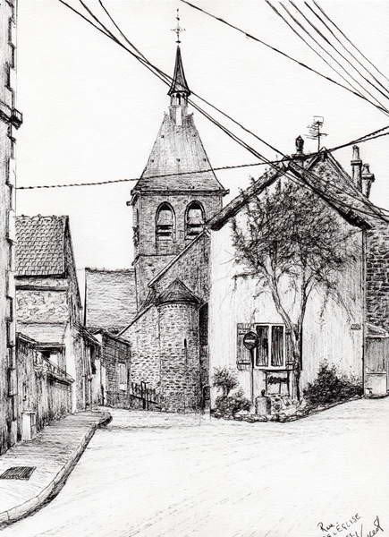 Canvas Print Church in Laignes France, 2007,