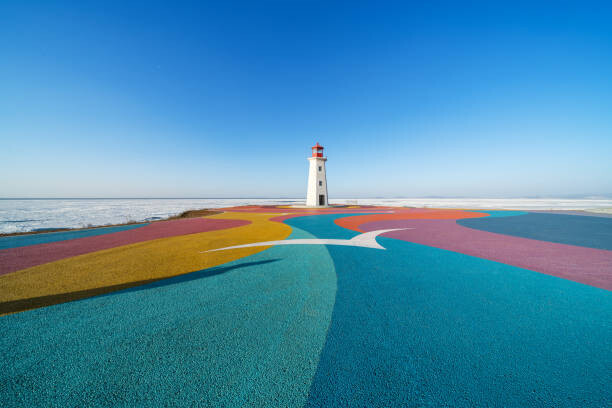 Art Photography Colorful road by the sea