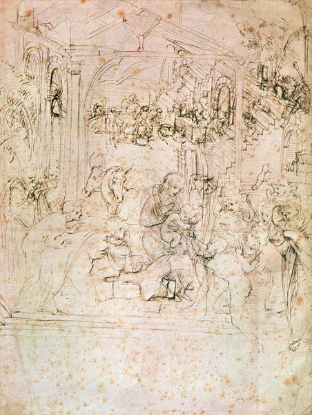 Fine Art Print Composition sketch for The Adoration of the Magi