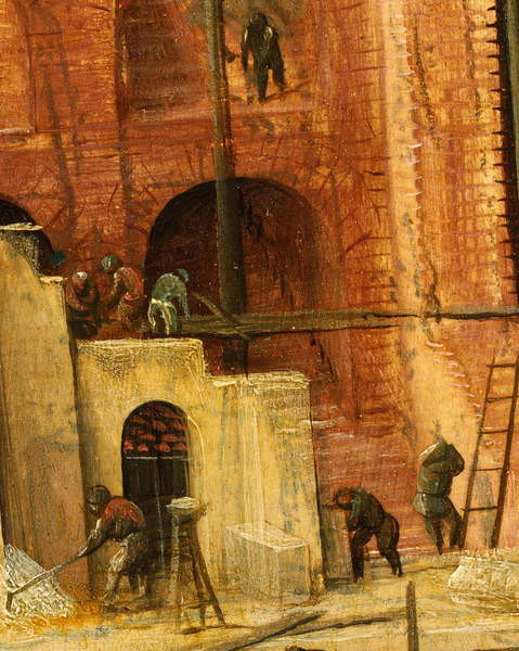 Canvas Print Construction detail from Tower of Babel, 1563