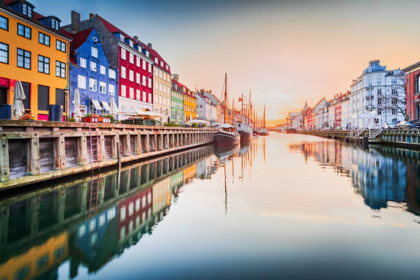 Art Photography Copenhagen, Denmark. Nyhavn, Kobenhavn's iconic canal,