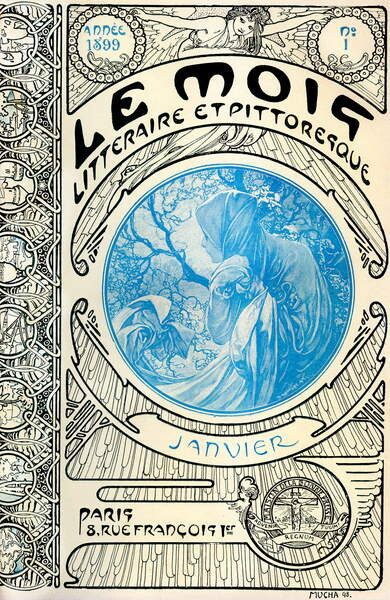 Cover Of The Magazine Monthly Magazine The Litterary And Picturesque Month By Alphonse Mucha January 1899 Maison De La Bonne Presse Reproductions Of Famous Paintings For Your Wall