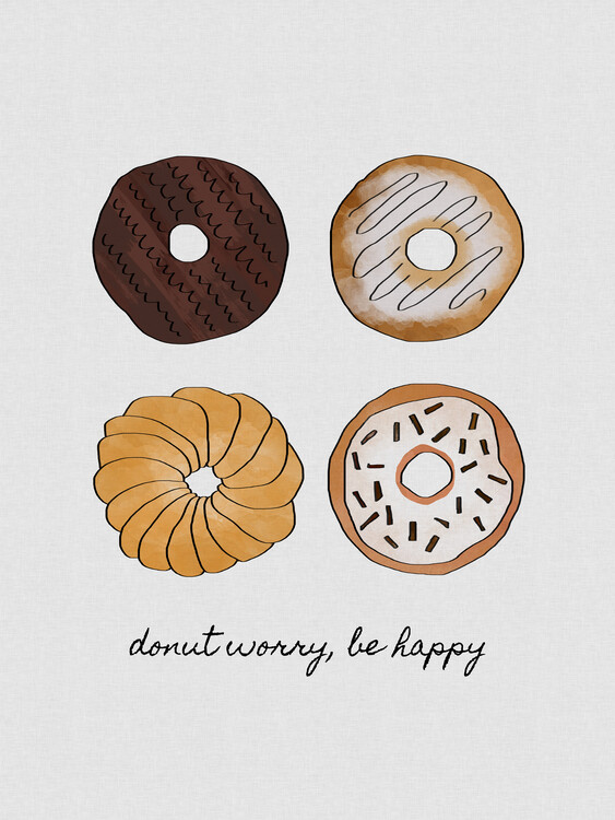 Canvas Print Donut Worry Be Happy