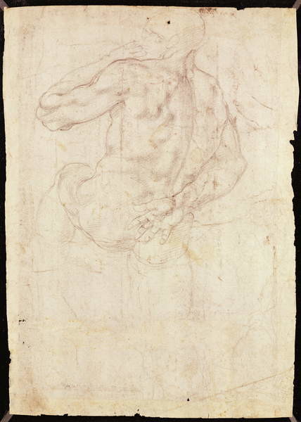 Fine Art Print Drawing of a male standing figure