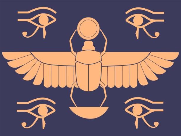 Art Photography Egypt symbols. Scarab beetle. Horus eye.