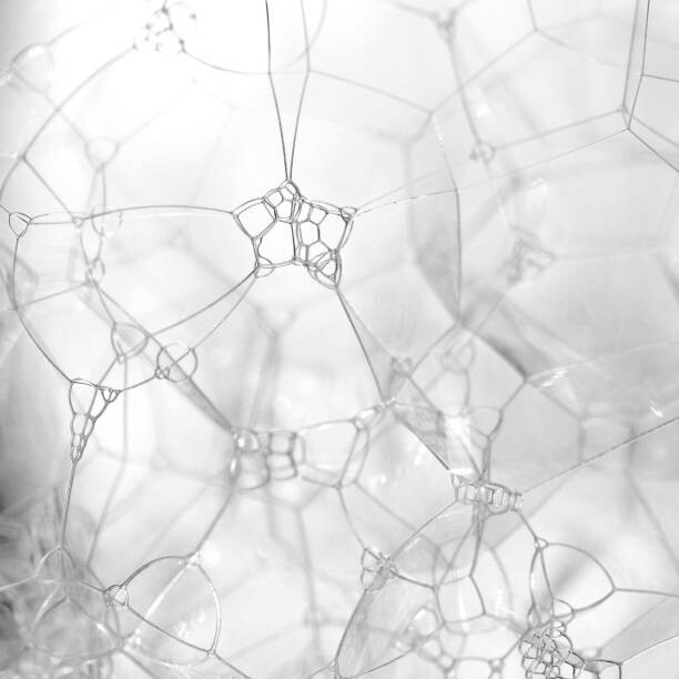 Valokuvataide Extreme close up of bubbles in black and white