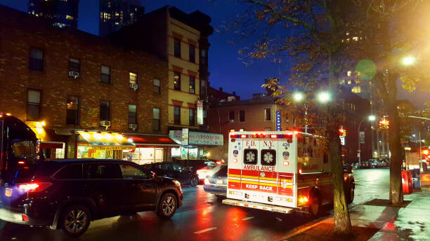 Art Photography FDNY  ambulance along Dekalb Avenue