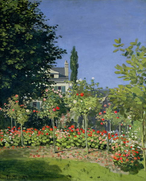 Canvas-taulu Flowering Garden at Sainte-Adresse, c.1866