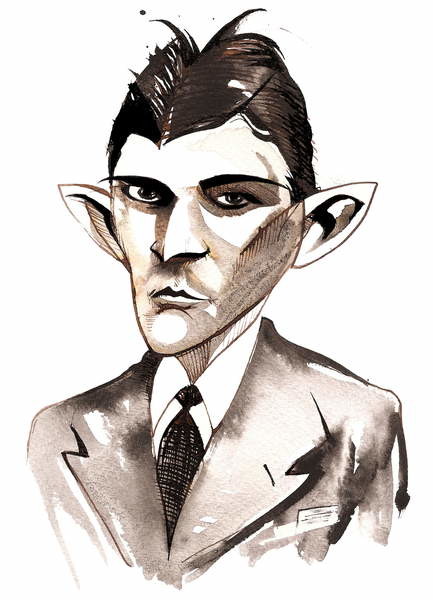 Franz Kafka caricature  Reproductions of famous paintings for