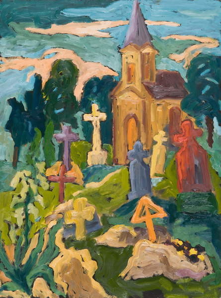 Fine Art Print Graveyard and Chapel, 2005