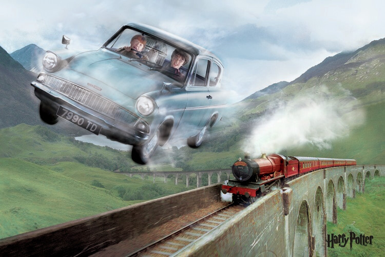 Canvas-taulu Harry Potter - Flying Ford Anglia