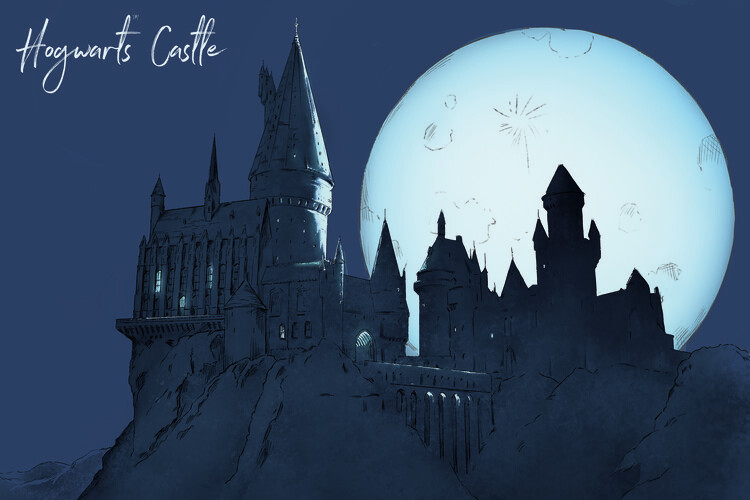 Art Poster Harry Potter - Hogwarts Castlle