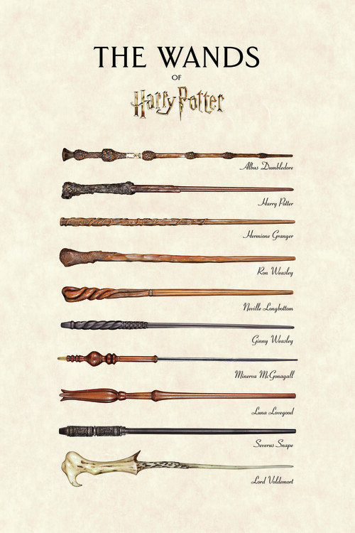 Wall Art Print Harry Potter™ - The Wands | Gifts & Merchandise ...