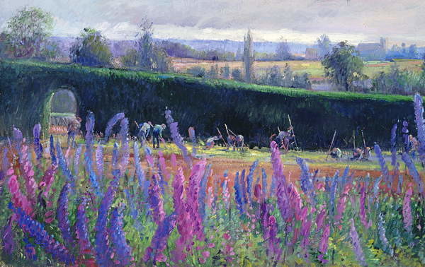 Fine Art Print Hoeing Against the Hedge, 1991
