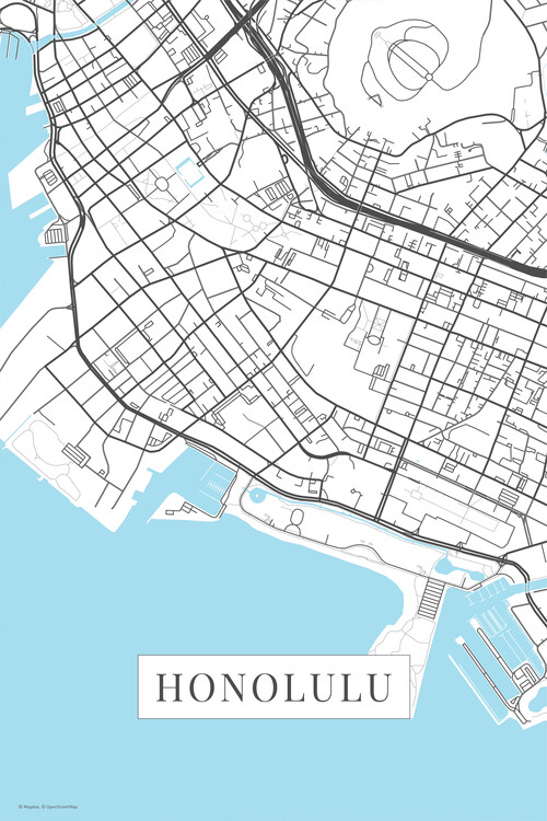 Map Honolulu white