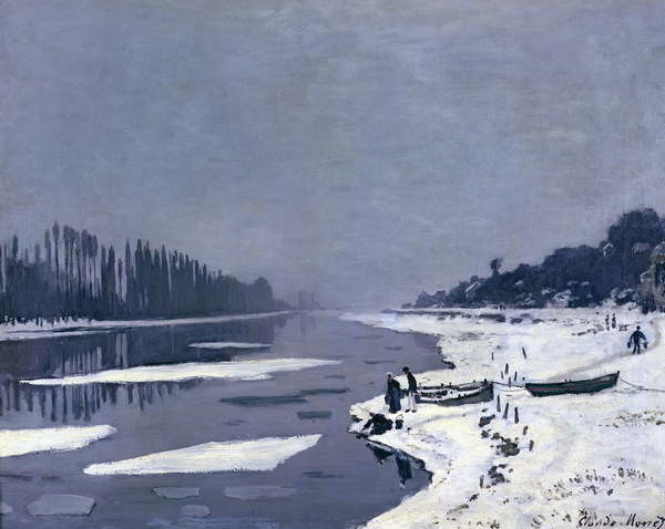 Fine Art Print Ice floes on the Seine at Bougival, c.1867-68
