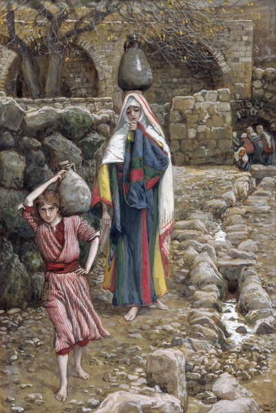 Fine Art Print Jesus and His Mother at the Fountain