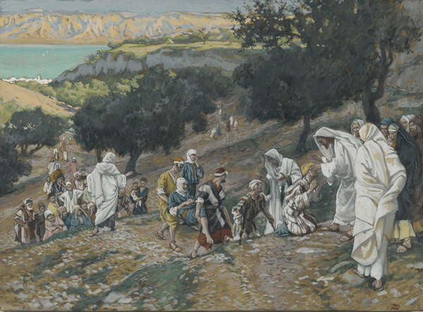 Fine Art Print Jesus Heals the Blind and Lame on the Mountain