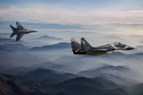 Art Photography Mig-29 Fighter Jets in Flight above