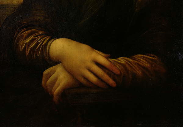 Fine Art Print Mona Lisa, detail of her hands, c.1503-06