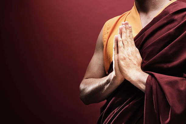 Arte Fotográfica Monk in meditation pose