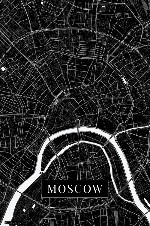 Map Moscow black