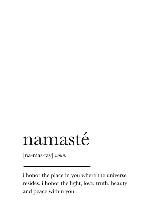 Namaste Definition Print Namaste Sign Namaste Printable 