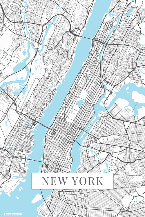 Map New York white