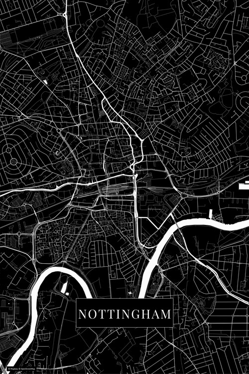 Map Nottingham black