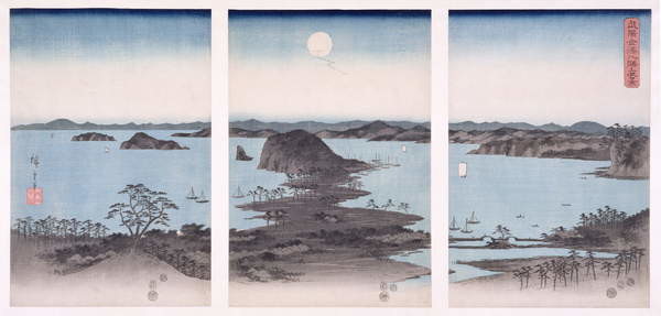 Fine Art Print Panorama of Views of Kanazawa Under Full Moon,
