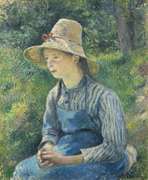 Fine Art Print Peasant Girl with a Straw Hat, 1881