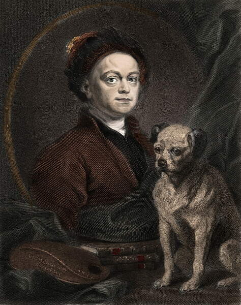 Fine Art Print Portrait of William Hogarth, 1697-1764, English artist