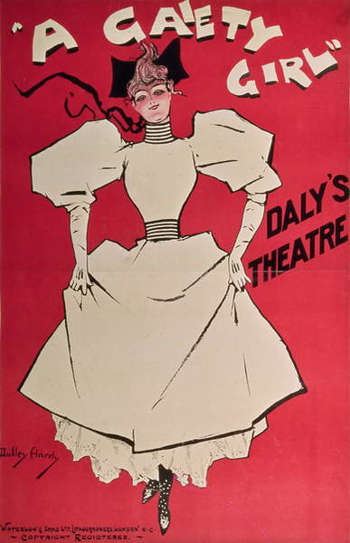 Fine Art Print Poster advertising 'A Gaiety Girl' at the Daly's Theatre, Great Britain, 1890s