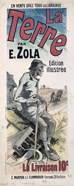 Fine Art Print Poster advertising 'La Terre' by Emile Zola, 1889