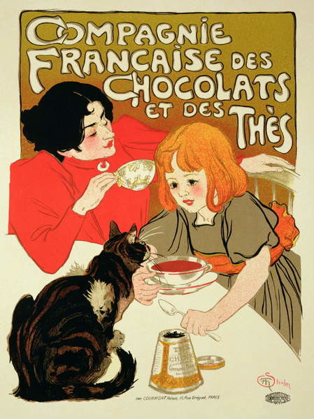 Fine Art Print Poster Advertising the French Company of Chocolate and Tea