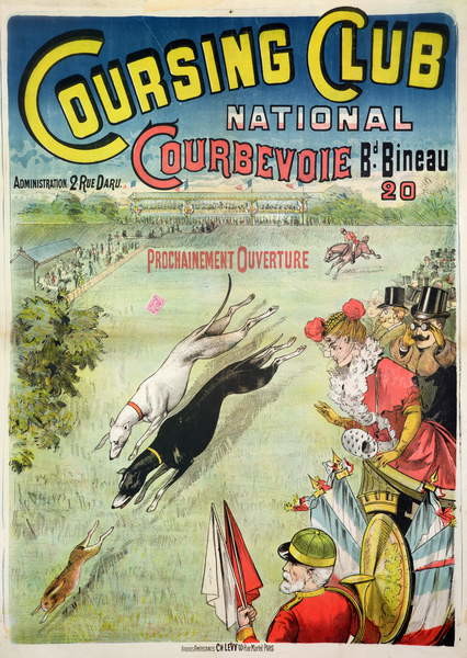 Fine Art Print Poster advertising the opening of the Coursing Club at Courbevoie