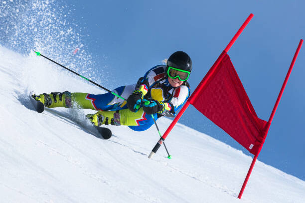Valokuvataide Professional Female Alpine Skier at Giant