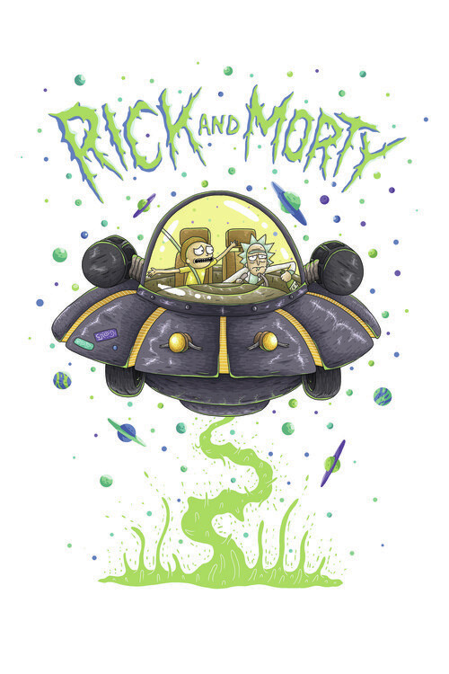 Wallpaper Mural Rick and Morty - Spaceship