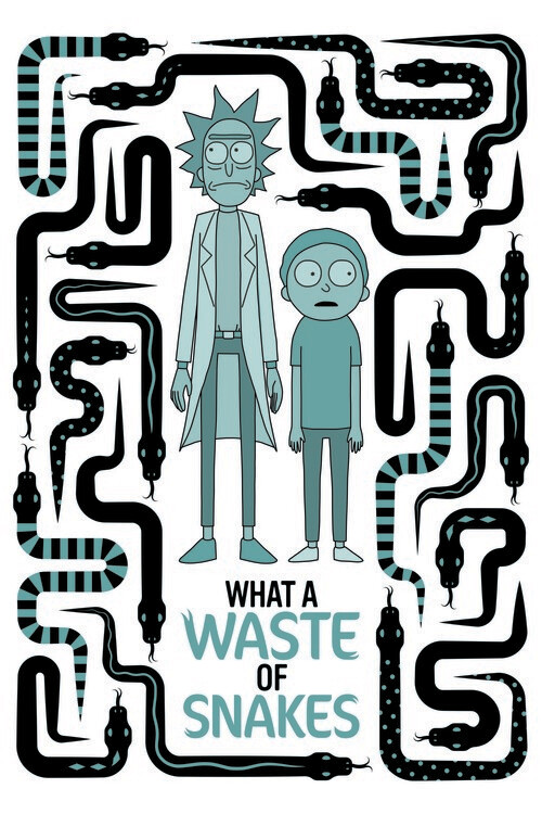 Wallpaper Mural Rick and Morty - Waste of snakes
