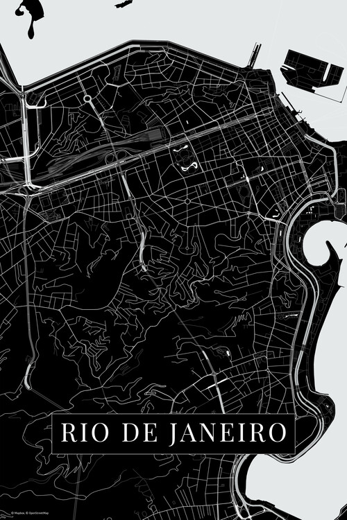 Map Rio de Janeiro black