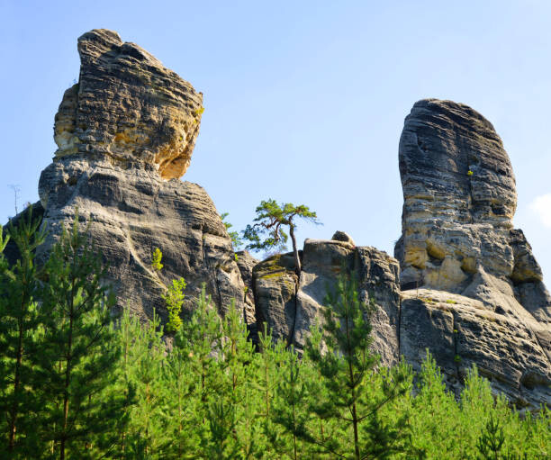 Arte Fotográfica Sandstone rock in Hruboskalsko Nature Reserve,