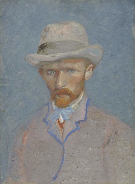Fine Art Print Self-Portrait with gray felt hat, 1887